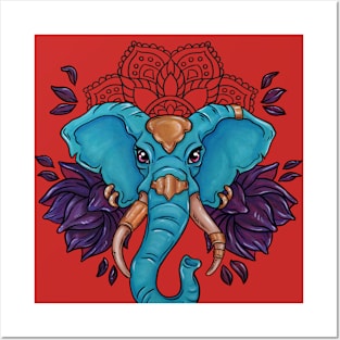 Haathi Mandala Elephant II Posters and Art